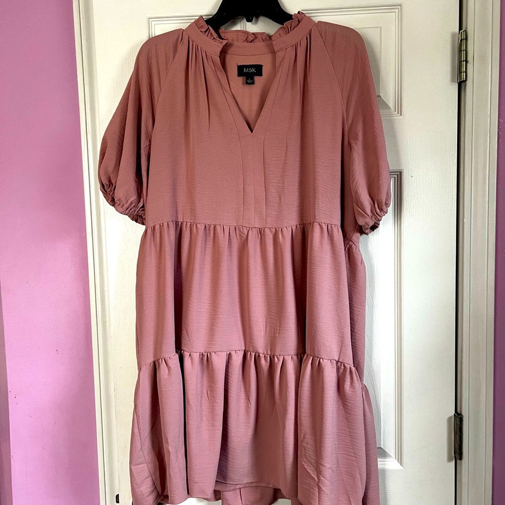 Boho Puff Sleeves Short Dress With Slip Attached.
